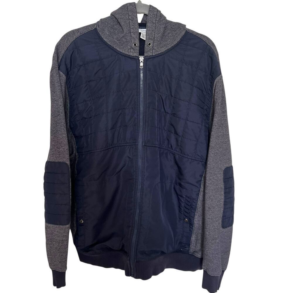Calvin Klein Men Mixed Media Jacket Elbow Patch Navy Size XXL
